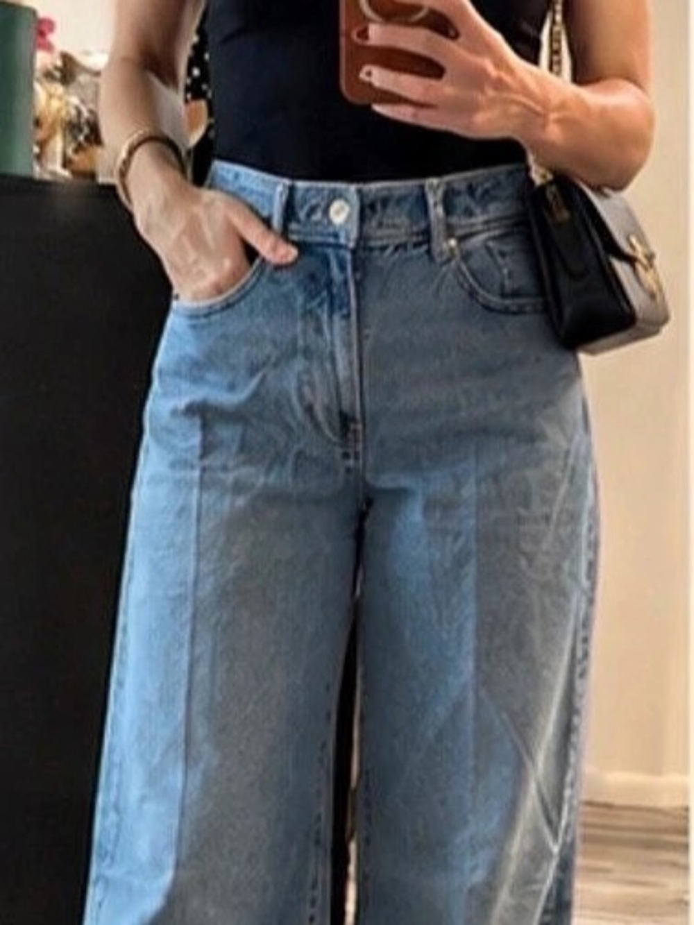 Express  High Rise Wide Leg Jean Blue - Picture 2 of 6